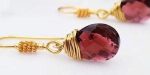 Pink Tourmaline Wire Wrapped Earrings