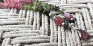 Tourmaline Beads Silver Necklace