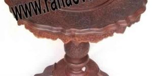 Wooden Hand Carved Pillar Table