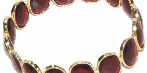 Rubellite Hydro Fancy Shape Plated Bezel Gemstone Bangle