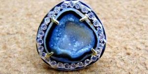 Gold Plated Gemstone Brass Black Stone Ring