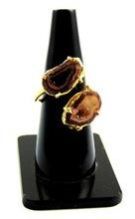 Gold Plated Prong Setted Two Stone