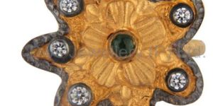 Trendy Flower Design Tourmaline White Zircon Ring