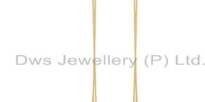 Yellow Gold Plated Brass Fashion Handmade Gemstone Dangle Earring