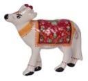 Glossy Look Cow with Meenakari Print of Blue Poetry