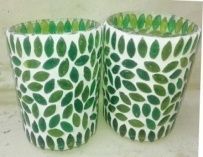 Glass Mosaic T-Light Candle Holder