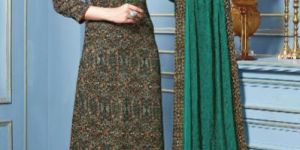 Straight Style Multicolour Cotton Satin Suit