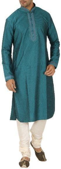 Traditional Teal Cotton Kurta Pajama