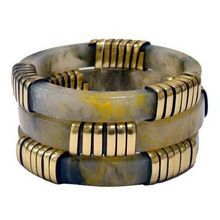 Fashion Accessories Resin Bangles with Brass Work