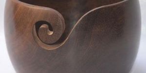 Handcrafted Burnt Mango Wood Yarn Holder Bowl