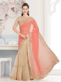 Viva N Diva Light Orange Colored Georgette