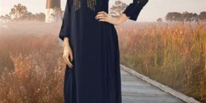 Viva N Diva Navy Blue Colored Georgette Kurti.