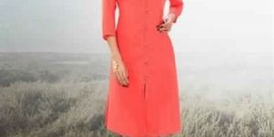 Viva N Diva Peach Colored Georgette Kurti.