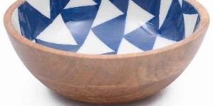 Zig Zag Pattern Wooden Bowl