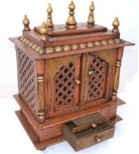 Small Hindu Temple with Doors Design for Home