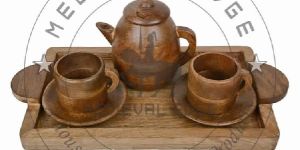 Wooden Coffee Tray Set