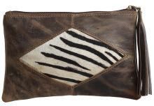 Real Leather Unique Pattern Clutch with Leopard Print for Girls and Ladies