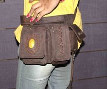 Real Suede Leather Money and Travel Belt