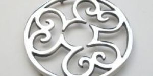 Recycled Aluminum Scroll Trivet