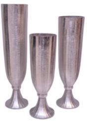 Square,round Hammer Finished Recycled Aluminum Flower Vase