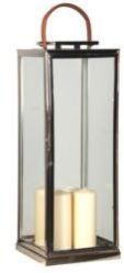 Stainless Steel Lantern with Leather Handle