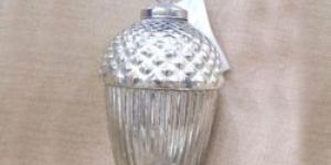 X Mas Tree Decorative Silver Glass Pinecone Hanging Bauble