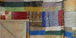 Handmade Kantha Patchwork Sari Quilt