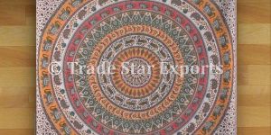 Kantha Embroidered Mandala Bedspread