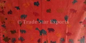 Patchwork Hand Embroidery Village Theme Kids Bedspread