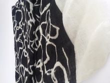 Wool Black and White Printed Stole