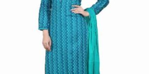 PRINTED COTTON STRAIGHT CUT SUIT