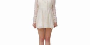 Ivory Applique Floral Motif Dress