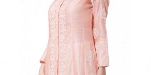 Peach Chanderi Kurta