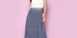 White Top with Polka Skirt