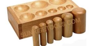 WOODEN DAPPING BLOCK and PUNCHES