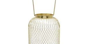 Wire Metal Candle Lantern Christmas Decoration Gold