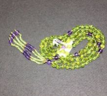 Peridot, Amethyst Faceted Gemstone Tassel Yoga Mala