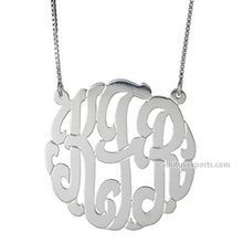 Sterling Silver Monogram 3 Initials Name Necklace