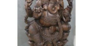 Wooden Ganapathi Statue