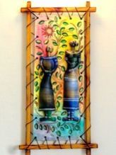 Indian Canvas Terracotta Painting Art