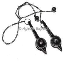 Tiny 3 Isis Black Metal Pendulums with Chakra Chain