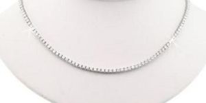 White Gold Beautiful Tennis Necklace