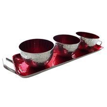 Set of Enameled Aluminium Serving Tray with 3 Bowls