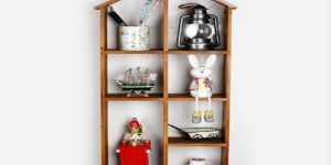 UNIQUE BALCONY WOODEN MULTILAYER STORAGE RACK