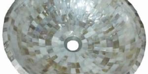 White Mother of Pearl Rounded Wash Basin