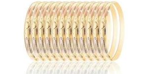 Three Tone Plated Diamond Cut Bangles