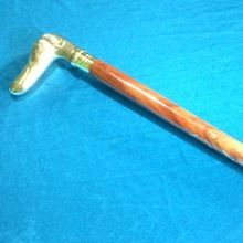 Wooden Walking Stick with Brass Animal or Bird Handle