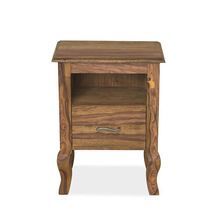 Walnut Finish 1 Drawer with Bottom Open Bedside Table