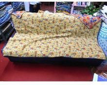 Vintage Silk Sari Quilted Sofa Cover Blanket