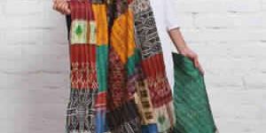 Vintage Silk Fabric Kantha Handmade Patchwork Scarf